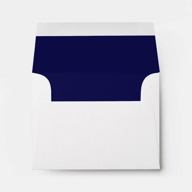 White Envelope, Navy Liner RSVP Envelope (Back (Bottom))