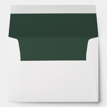 White Envelope  Pine Green Lined Envelope by Mintleafstudio at Zazzle