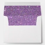 White Envelope, Purple Glitter Lined Envelope at Zazzle