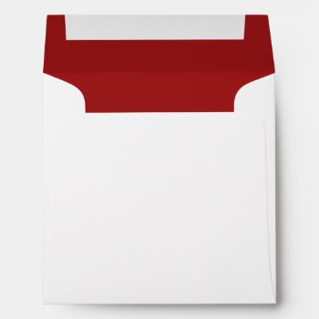 White Envelope  Red Liner Rsvp Envelope by weddingsareus at Zazzle