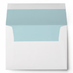 White Envelope, Sea Blue  Lined Envelope