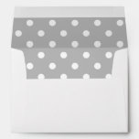 White Envelope, Silver Grey Polka Dot Lined Envelope at Zazzle