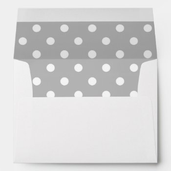 White Envelope  Silver Grey Polka Dot Lined Envelope by Mintleafstudio at Zazzle