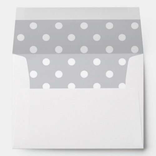 White Envelope Silver Polka Dot Lined Envelope