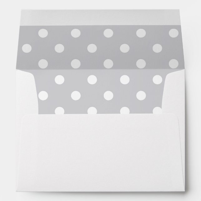 White Envelope, Silver Polka Dot Lined Envelope (Back (Bottom))