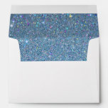 White Envelope, Sky Blue Glitter Lined Envelope at Zazzle