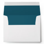 White Envelope, Teal  Lined Envelope