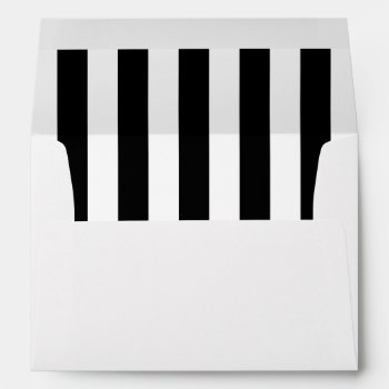 White Envelope With A Black And White Stripe Liner by Mintleafstudio at Zazzle