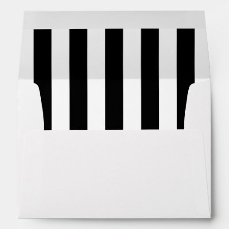 White Envelope With A Black And White Stripe Liner