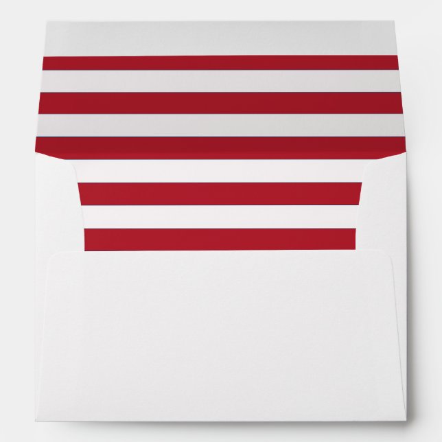 White Envelope with a Red and White Striped Liner (Back (Bottom))