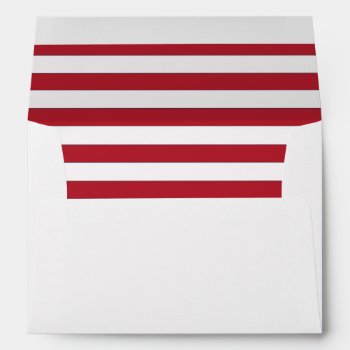 White Envelope With A Red And White Striped Liner by Mintleafstudio at Zazzle