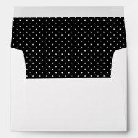 White Envelope with Black & White Polka Dot
