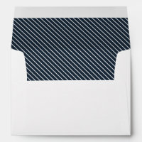 White Envelope with Blue and White Stripes Pattern