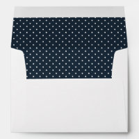 White Envelope with Blue & White Polka Dot Pattern