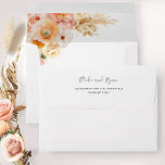 White Envelope with Elegant Peach Floral<br><div class="desc">Elegant white envelope with beautiful peach floral detail on the inside. Wedding envelope with design coordinating our "Peach Delight collection" invites. Delight your guest as they open the envelope to find exquisite corner floral design inside, in a beautiful blend of orange, peach, dusty coral, blush, cream and champagne hues. Design...</div>