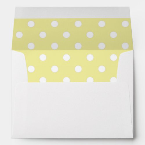 White Envelope Yellow Polka Dot Lined Envelope