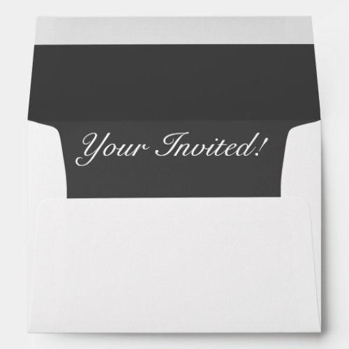 White Envelope Your Invited Dark Gray Liner