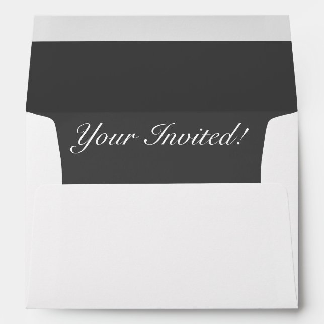White Envelope Your Invited Dark Gray Liner (Back (Bottom))