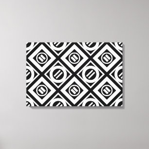 White Equal Sign Geometric Pattern on Black