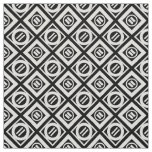 White Equal Sign Geometric Pattern on Black Fabric
