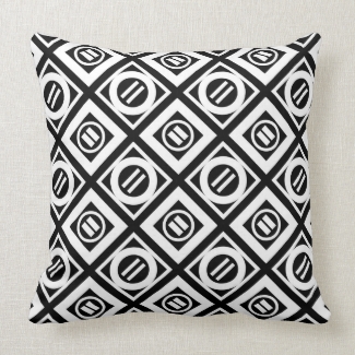 White Equal Sign Geometric Pattern on Black