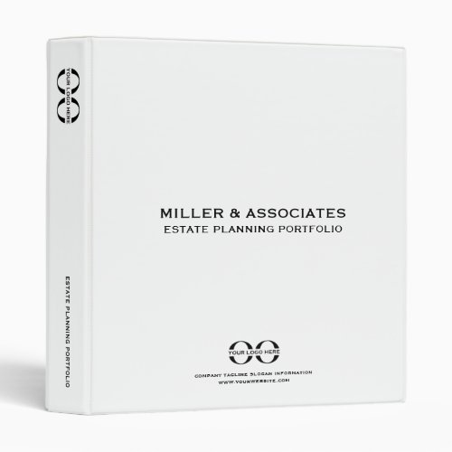 White Estate Planner Binder with Logo