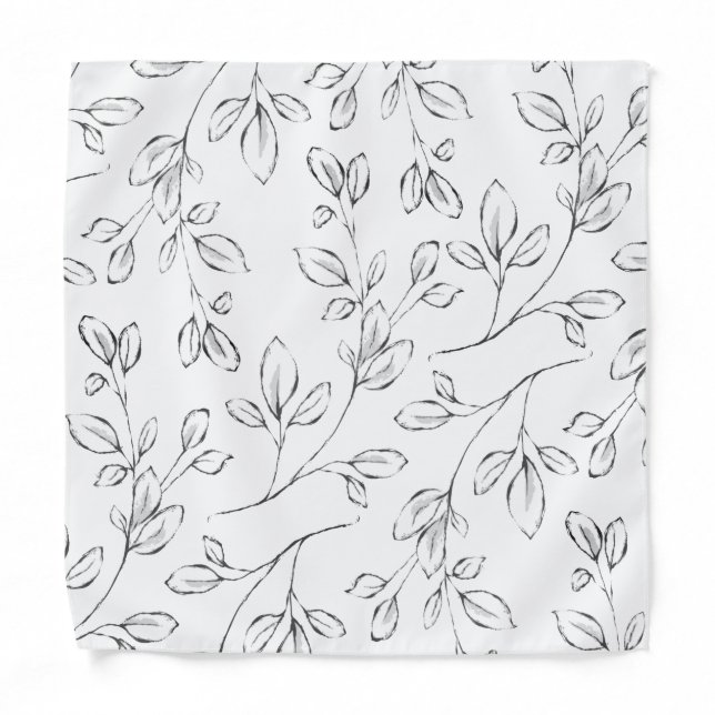 White Eucalyptus Greenery Wedding Pocket Square Bandana (Front)