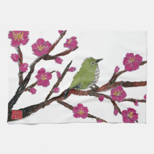 White Eye, Plum Tree, Bird Towel