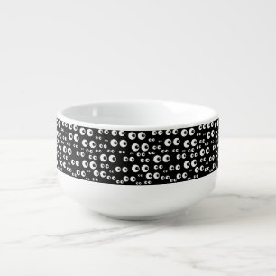 White Eyes/Black Background Soup Mug