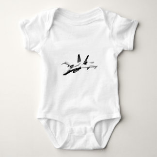White F/A-18 Hornet Fighter Jet Baby Bodysuit