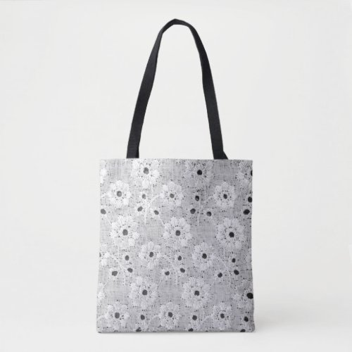 White fabric fine lace texture with elegance seaml tote bag