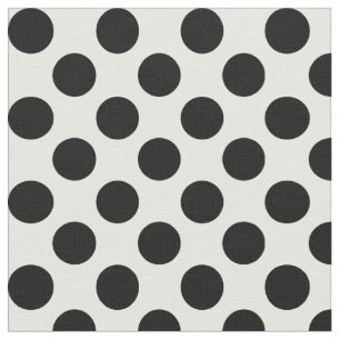White Fabric With Black Polka Dots