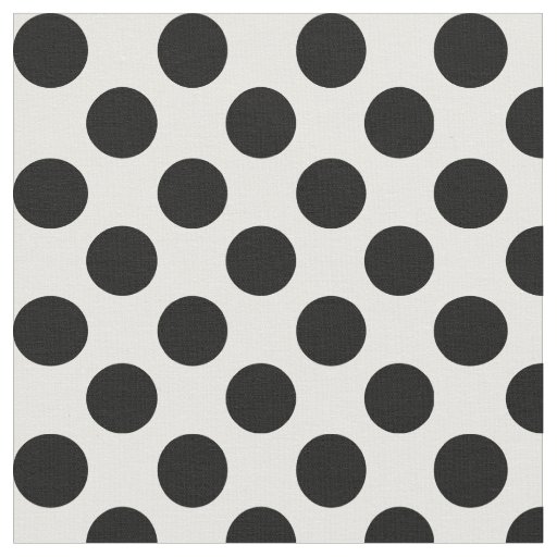 White Fabric With Black Polka Dots