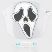White Face Ghostly Scream Halloween Novelty Face Shield (Front w/Glasses)