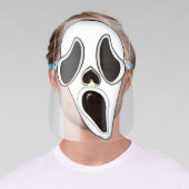 White Face Ghostly Scream Halloween Novelty Face Shield (Insitu)