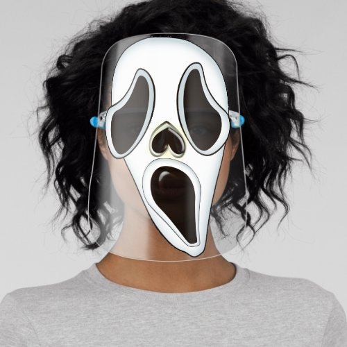 White Face Ghostly Scream Halloween Novelty Face Shield