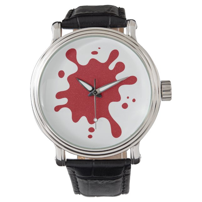 White Face Tomato Red Splash Watch – Customizable (Front)