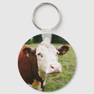 White Faced Beef Cow Keychain
