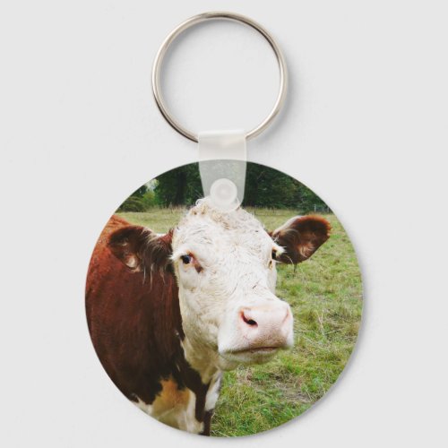 White Faced Beef Cow Keychain