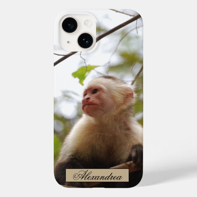White Faced Capuchin Monkey Photography Case-Mate iPhone Case (Back)