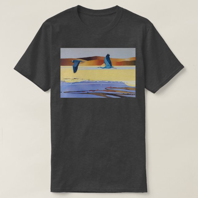 White Faced Herons T-Shirt (Design Front)