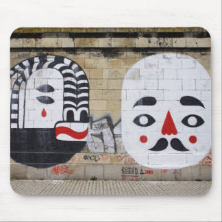 White Faces Mouse Pad
