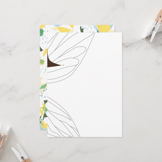 white fairy in fairytale, bridal shower, floral  invitation (Front/Back In Situ)