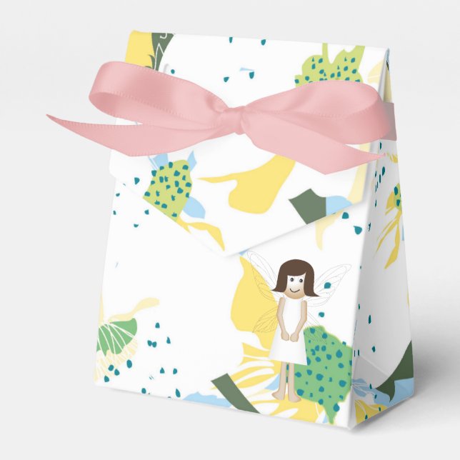 white fairy in fairytale, fall, happy birthday favor boxes (Front Side)