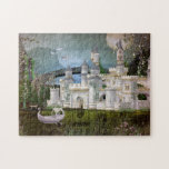 White Fairytale Castle And Swan Boat Puzzle at Zazzle