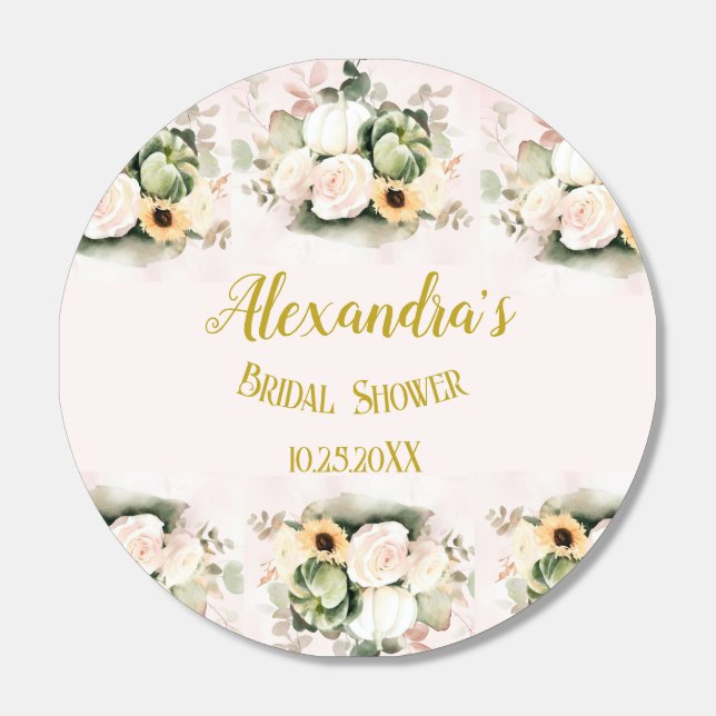 White fall Pumpkins floral Bridal Shower Hershey®'s Kisses® (Sticker)
