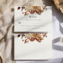 White Fall Watercolor Copper Floral Wedding RSVP