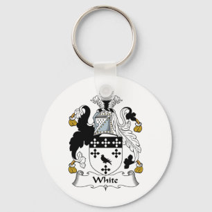 White Family Crest Keychain