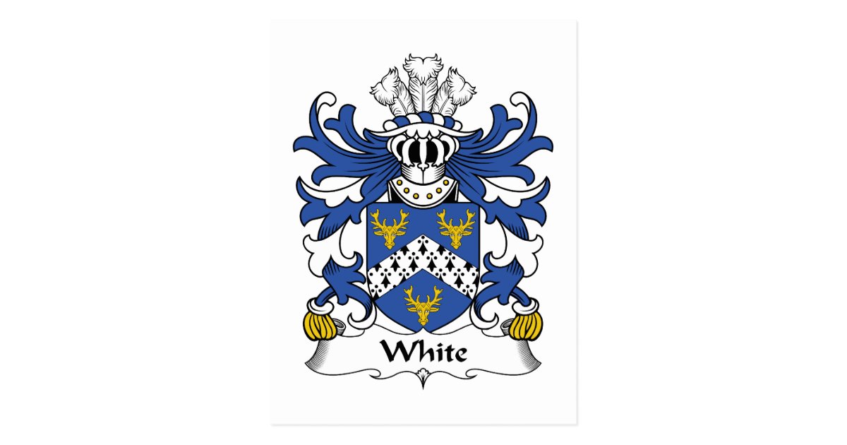 white-family-crest-postcard-zazzle