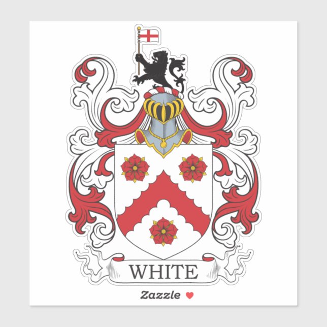 White Family Crest Sticker (Sheet)